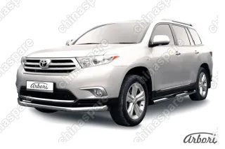 AFZDATHI04 Защита переднего бампера d76 длинная Arbori нерж. сталь для Toyota HIGHLANDER 2010-2013