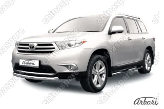 AFZDATHI05 Защита переднего бампера d76 радиусная Arbori нерж. сталь для Toyota HIGHLANDER 2010-2013