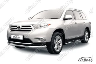 AFZDATHI06 Защита переднего бампера d57 длинная Arbori нерж. сталь для Toyota HIGHLANDER 2010-2013