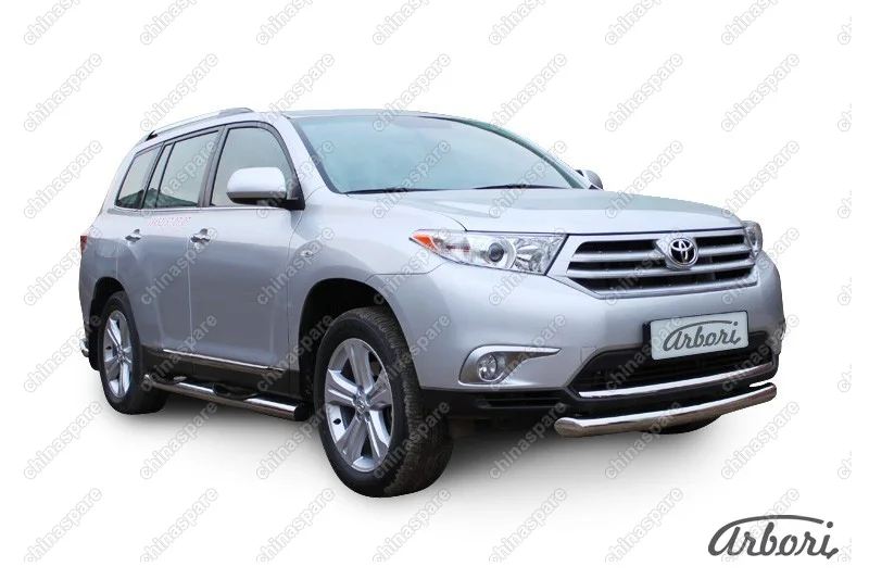 AFZDATHI07 Защита переднего бампера d57 радиусная Arbori нерж. сталь для Toyota HIGHLANDER 2010-2013