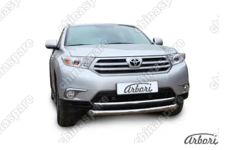 AFZDATHI07 Защита переднего бампера d57 радиусная Arbori нерж. сталь для Toyota HIGHLANDER 2010-2013