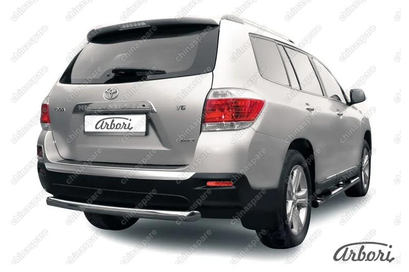 AFZDATHI13 Защита заднего бампера d57 радиусная Arbori нерж. сталь для Toyota HIGHLANDER 2010-2013