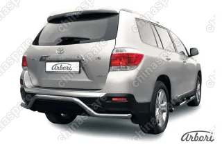 AFZDATHI17 Защита заднего бампера d57 "волна" Arbori нерж. сталь для Toyota HIGHLANDER 2010-2013