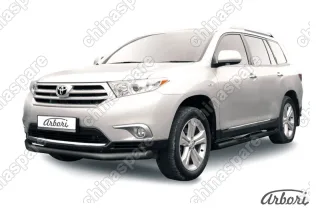 AFZDATHI04B Защита переднего бампера d76 длинная Arbori черн. для Toyota HIGHLANDER 2010-2013