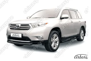 AFZDATHI05B Защита переднего бампера d76 радиусная Arbori черн. для Toyota HIGHLANDER 2010-2013