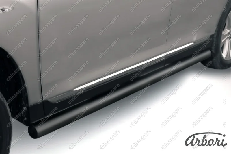 AFZDATHI09B Защита порогов d76 труба Arbori черн. для Toyota HIGHLANDER 2010-2013
