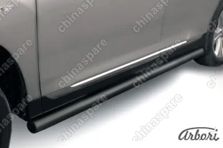 AFZDATHI09B Защита порогов d76 труба Arbori черн. для Toyota HIGHLANDER 2010-2013