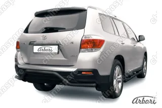 AFZDATHI17B Защита заднего бампера d57 "волна" Arbori черн. для Toyota HIGHLANDER 2010-2013