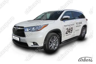 AFZDAALTHI1401 Комплект алюминиевых порогов Arbori Optima Black 1800 для TOYOTA Highlander 2014-2016