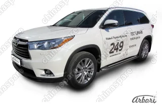 AFZDAALTHI1403 Комплект алюминиевых порогов Arbori Luxe Black 1800 для TOYOTA Highlander 2014-2016