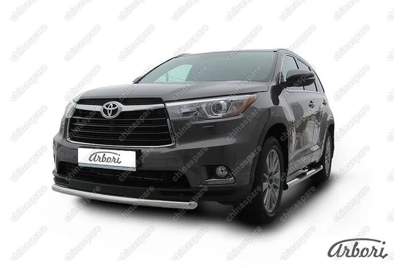 AFZDATHI1405 Защита переднего бампера d57 радиусная Arbori нерж. сталь для TOYOTA Highlander 2014-2016