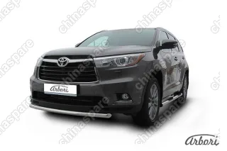AFZDATHI1405 Защита переднего бампера d57 радиусная Arbori нерж. сталь для TOYOTA Highlander 2014-2016