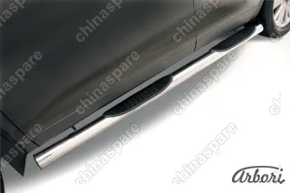 AFZDATHI1408 Защита порогов d76 с проступями Arbori нерж. сталь для TOYOTA Highlander 2014-2016