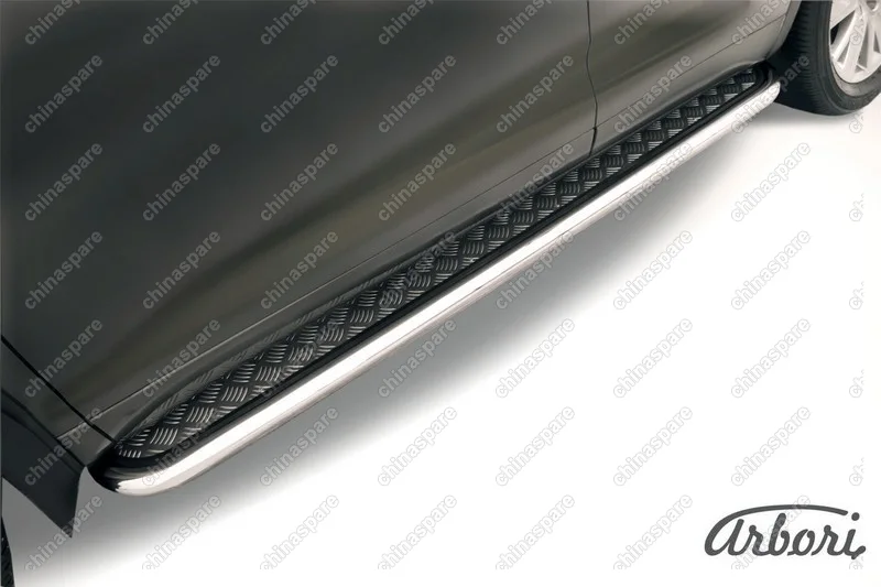AFZDATHI1410 Защита порогов d57 с листом усиленная Arbori нерж. сталь для TOYOTA Highlander 2014-2016