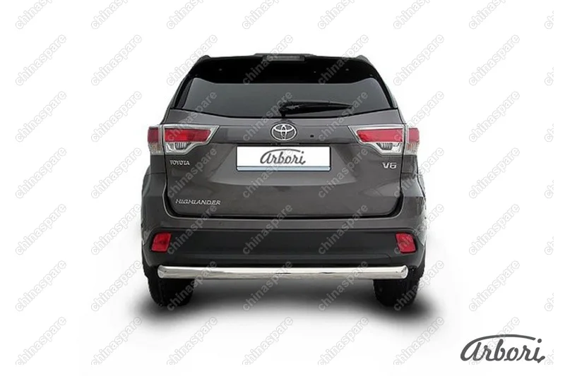 AFZDATHI1411 Защита заднего бампера d76 радиусная Arbori нерж. сталь для TOYOTA Highlander 2014-2016