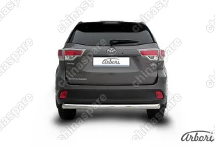 AFZDATHI1411 Защита заднего бампера d76 радиусная Arbori нерж. сталь для TOYOTA Highlander 2014-2016