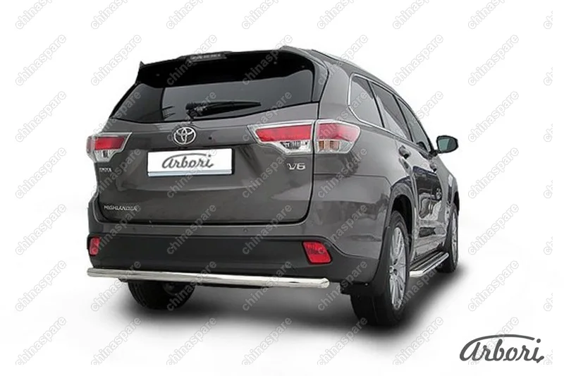 AFZDATHI1413 Защита заднего бампера d57 радиусная Arbori нерж. сталь для TOYOTA Highlander 2014-2016