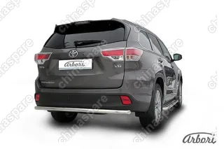 AFZDATHI1413 Защита заднего бампера d57 радиусная Arbori нерж. сталь для TOYOTA Highlander 2014-2016