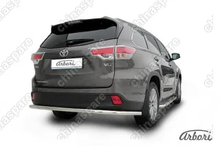 AFZDATHI1415 Защита заднего бампера d57 длинная Arbori нерж. сталь для TOYOTA Highlander 2014-2016
