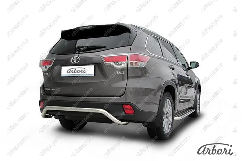 AFZDATHI1416 Защита заднего бампера d57 "скоба" Arbori нерж. сталь для TOYOTA Highlander 2014-2016