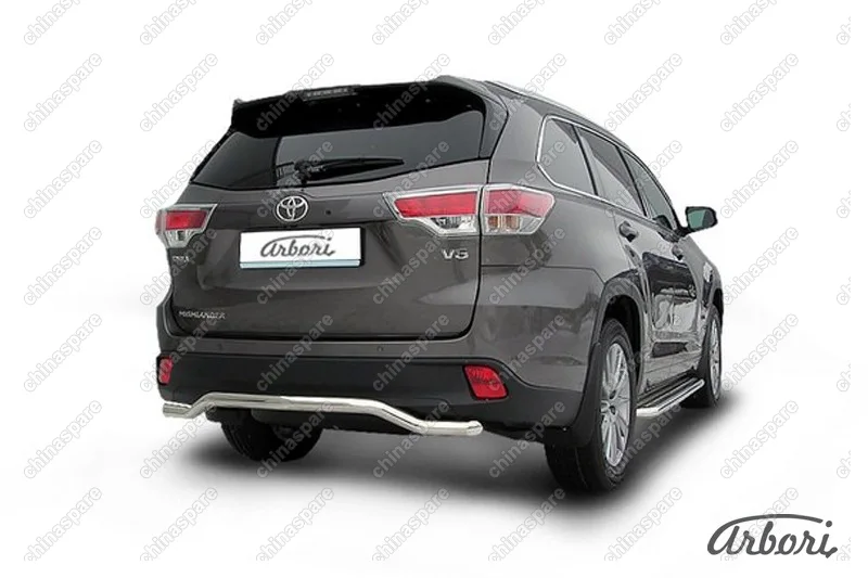 AFZDATHI1418 Защита заднего бампера d57 "волна" Arbori нерж. сталь для TOYOTA Highlander 2014-2016