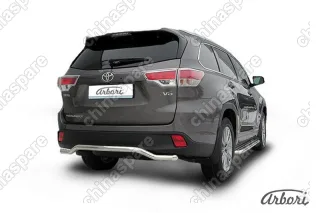 AFZDATHI1418 Защита заднего бампера d57 "волна" Arbori нерж. сталь для TOYOTA Highlander 2014-2016