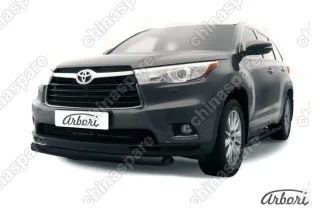 AFZDATHI1401B Защита переднего бампера d76 радиусная Arbori черн. для TOYOTA Highlander 2014-2016