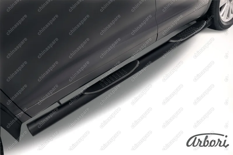 AFZDATHI1408B Защита порогов d76 с проступями Arbori черн. для TOYOTA Highlander 2014-2016