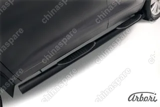 AFZDATHI1408B Защита порогов d76 с проступями Arbori черн. для TOYOTA Highlander 2014-2016