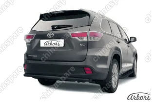 AFZDATHI1413B Защита заднего бампера d57 радиусная Arbori черн. для TOYOTA Highlander 2014-2016