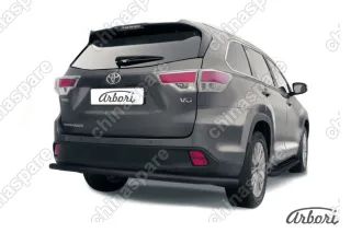 AFZDATHI1415B Защита заднего бампера d57 длинная Arbori черн. для TOYOTA Highlander 2014-2016