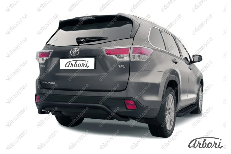 AFZDATHI1416B Защита заднего бампера d57 "скоба" Arbori черн. для TOYOTA Highlander 2014-2016