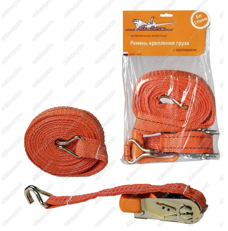 AS-T-04 Ремень крепления груза с храповиком 6 м, 1 т