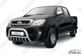 AFZDATHL01 Кенгурятник d76 низкий с защитой картера  Arbori нерж. сталь для Toyota HILUX 2004-2011