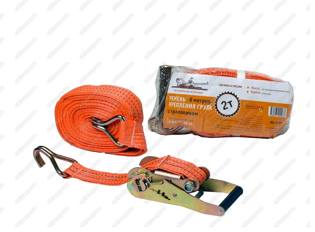 AS-T-05 Ремень крепления груза с храповиком 6 м, 2 т