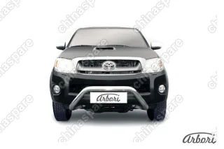 AFZDATHL05 Кенгурятник d76 низкий широкий "мини" Arbori нерж. сталь для Toyota HILUX 2004-2011