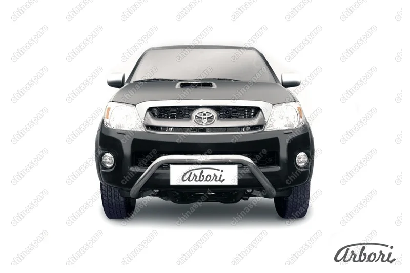 AFZDATHL06 Кенгурятник d57 низкий широкий "мини" Arbori нерж. сталь для Toyota HILUX 2004-2011