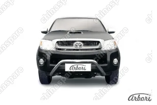 AFZDATHL06 Кенгурятник d57 низкий широкий "мини" Arbori нерж. сталь для Toyota HILUX 2004-2011