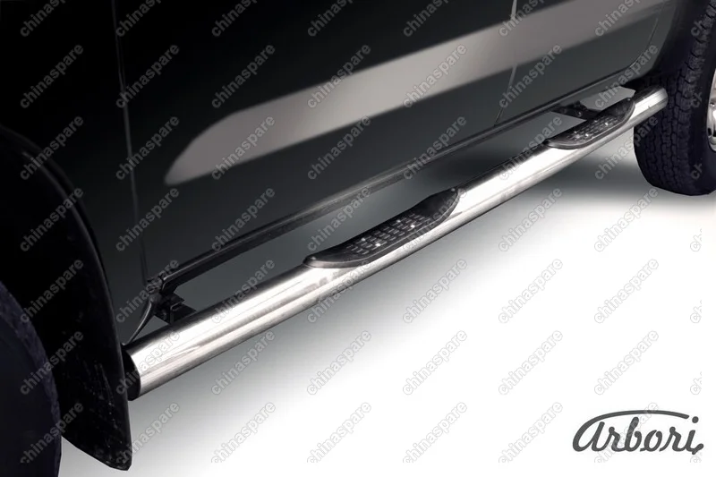 AFZDATHL09 Защита порогов d76 с проступями Arbori нерж. сталь для Toyota HILUX 2004-2011