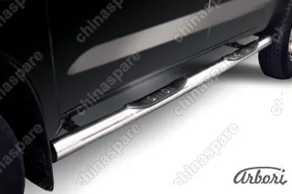 AFZDATHL09 Защита порогов d76 с проступями Arbori нерж. сталь для Toyota HILUX 2004-2011