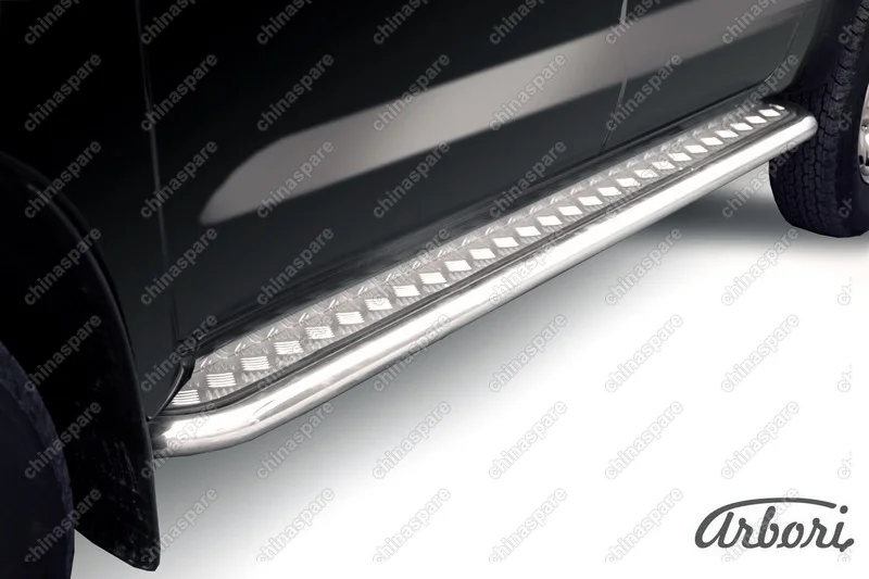 AFZDATHL11 Защита порогов d57 с листом Arbori нерж. сталь для Toyota HILUX 2004-2011