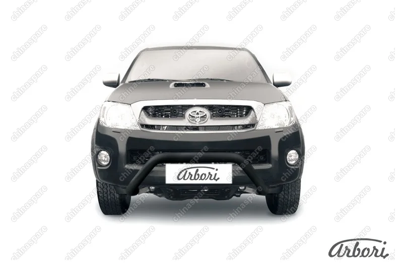 AFZDATHL05B Кенгурятник d76 низкий широкий "мини" Arbori черн. для Toyota HILUX 2004-2011