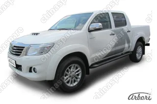 AFZDAALTHL1101 Комплект алюминиевых порогов Arbori Optima Black 2000 для TOYOTA Hilux 2011-2015