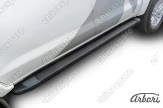 AFZDAALTHL1101 Комплект алюминиевых порогов Arbori Optima Black 2000 для TOYOTA Hilux 2011-2015
