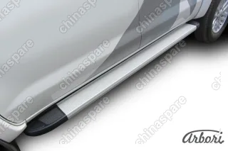 AFZDAALTHL1102 Комплект алюминиевых порогов Arbori Optima Silver 2000 для TOYOTA Hilux 2011-2015