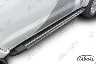 AFZDAALTHL1103 Комплект алюминиевых порогов Arbori Luxe Black 2000 для TOYOTA Hilux 2011-2015