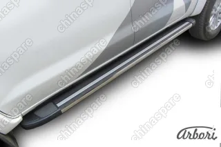 AFZDATHL1103 Защита порогов d76 с проступями Arbori нерж. сталь для Toyota HILUX 2011-2015