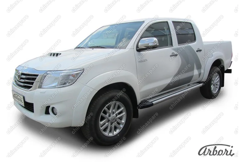 AFZDATHL1104 Защита порогов d76 труба Arbori нерж. сталь для Toyota HILUX 2011-2015