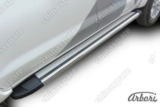 AFZDATHL1104 Защита порогов d76 труба Arbori нерж. сталь для Toyota HILUX 2011-2015