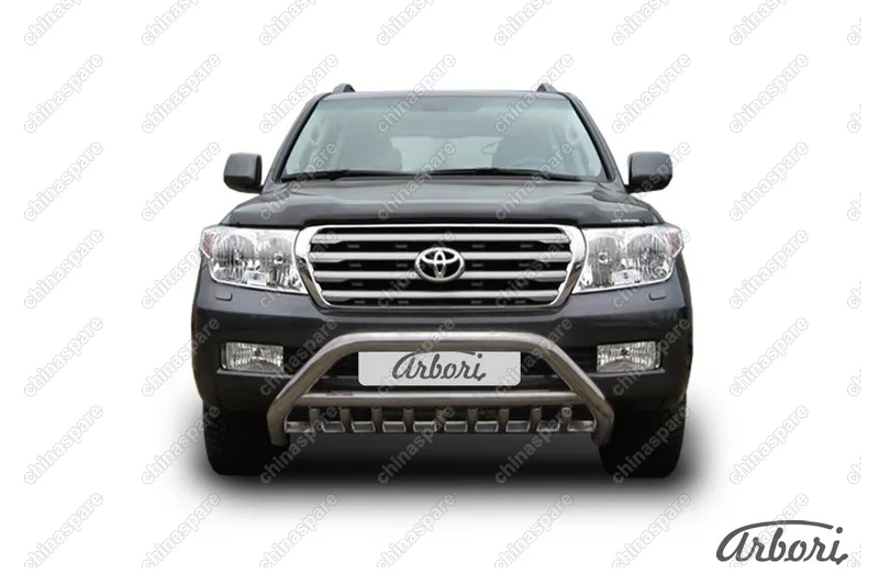 AFZDATLC204 Кенгурятник d76 низкий широкий с защитой картера Arbori нерж. сталь для Toyota LC200 2007-2012